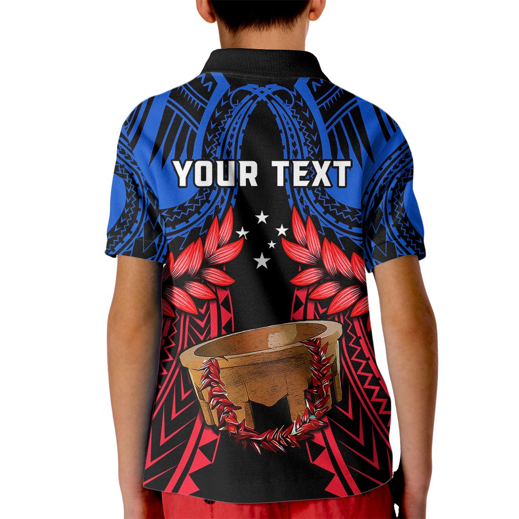 Personalised Samoa Kid Polo Shirt Heritage Festival Samoan Tattoo With Ula Fala Kava Bowl LT14 - Polynesian Pride