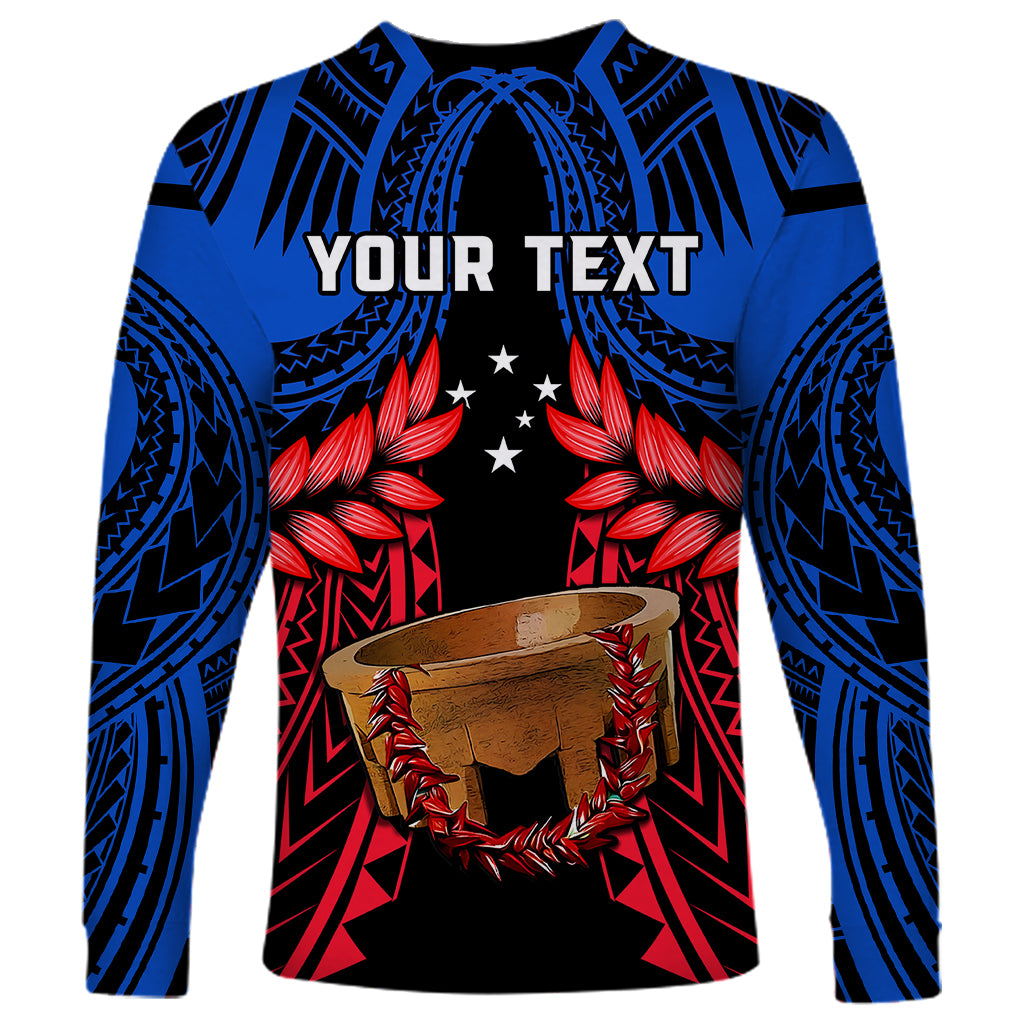 Personalised Samoa Long Sleeve Shirt Heritage Festival Samoan Tattoo With Ula Fala Kava Bowl LT14 - Polynesian Pride