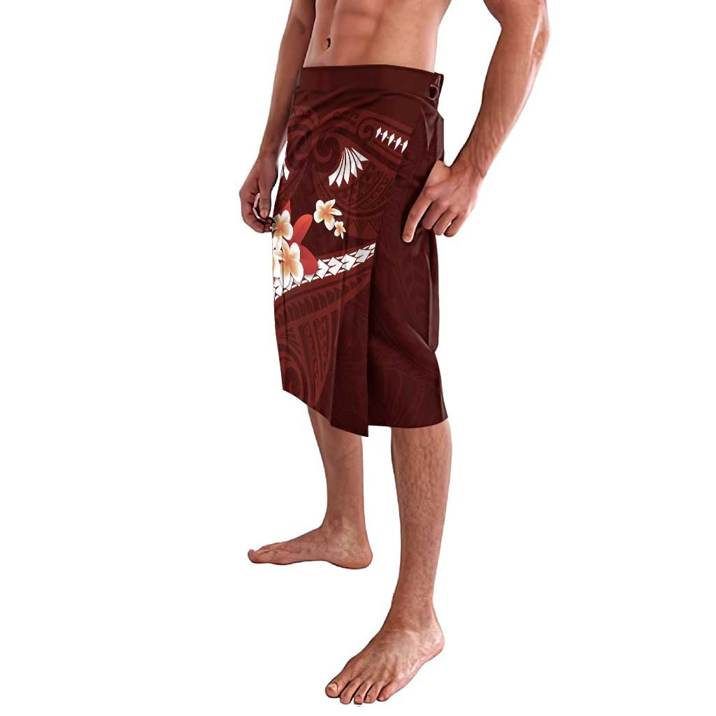 Oxblood Polynesia Lavalava Tribal Pattern Tropical Frangipani