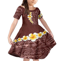 Oxblood Tropical Plumeria With Galaxy Polynesian Art Family Matching Mermaid Dress and Hawaiian Shirt