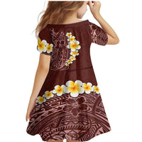 Oxblood Tropical Plumeria With Galaxy Polynesian Art Family Matching Mermaid Dress and Hawaiian Shirt
