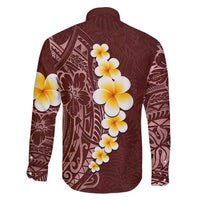 Oxblood Tropical Plumeria With Galaxy Polynesian Art Family Matching Mermaid Dress and Hawaiian Shirt
