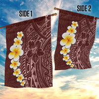 Oxblood Tropical Plumeria With Galaxy Polynesian Art Garden Flag LT14 - Polynesian Pride
