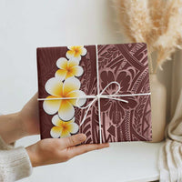 Oxblood Polynesia Wrapping Paper Plumeria Tropical Leaves With Galaxy Polynesian Art LT14 - Polynesian Pride