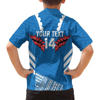 Custom Toa Samoa Rugby Family Matching Off Shoulder Maxi Dress and Hawaiian Shirt Samoan Siva Tau Uso Aso Uma