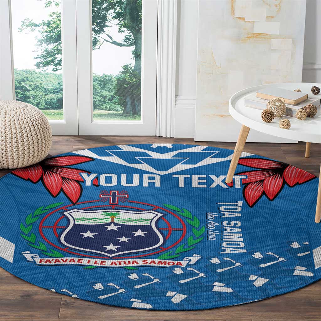 Custom Toa Samoa Rugby Round Carpet Samoan Siva Tau Uso Aso Uma