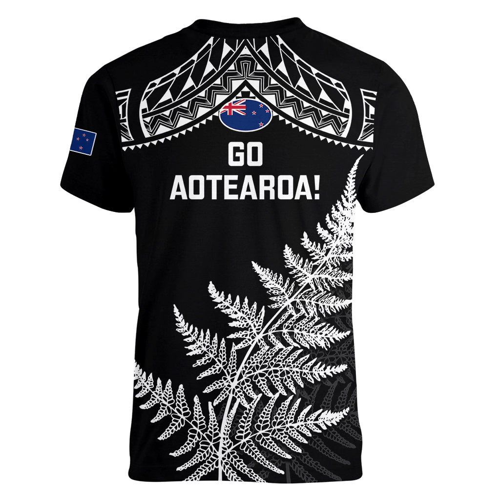 New Zealand Silver Fern Rugby Women V Neck T Shirt Go All Black 2023 World Cup LT14 - Polynesian Pride