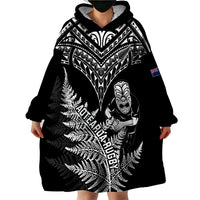 Personalised New Zealand Silver Fern Rugby Wearable Blanket Hoodie Go All Black 2023 World Cup LT14 - Polynesian Pride