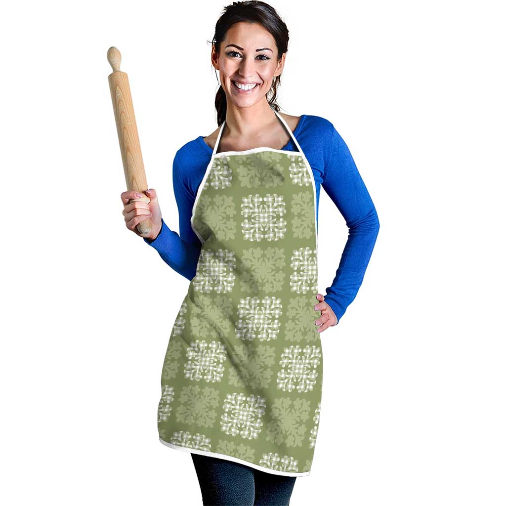 Vesuvian Green Palaka Quilt Hawaii Apron Traditional Hawaii-plaid Pattern - Polynesian Pride