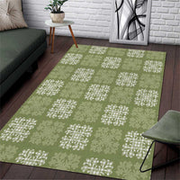 Vesuvian Green Palaka Quilt Hawaii Area Rug Traditional Hawaii-plaid Pattern - Polynesian Pride