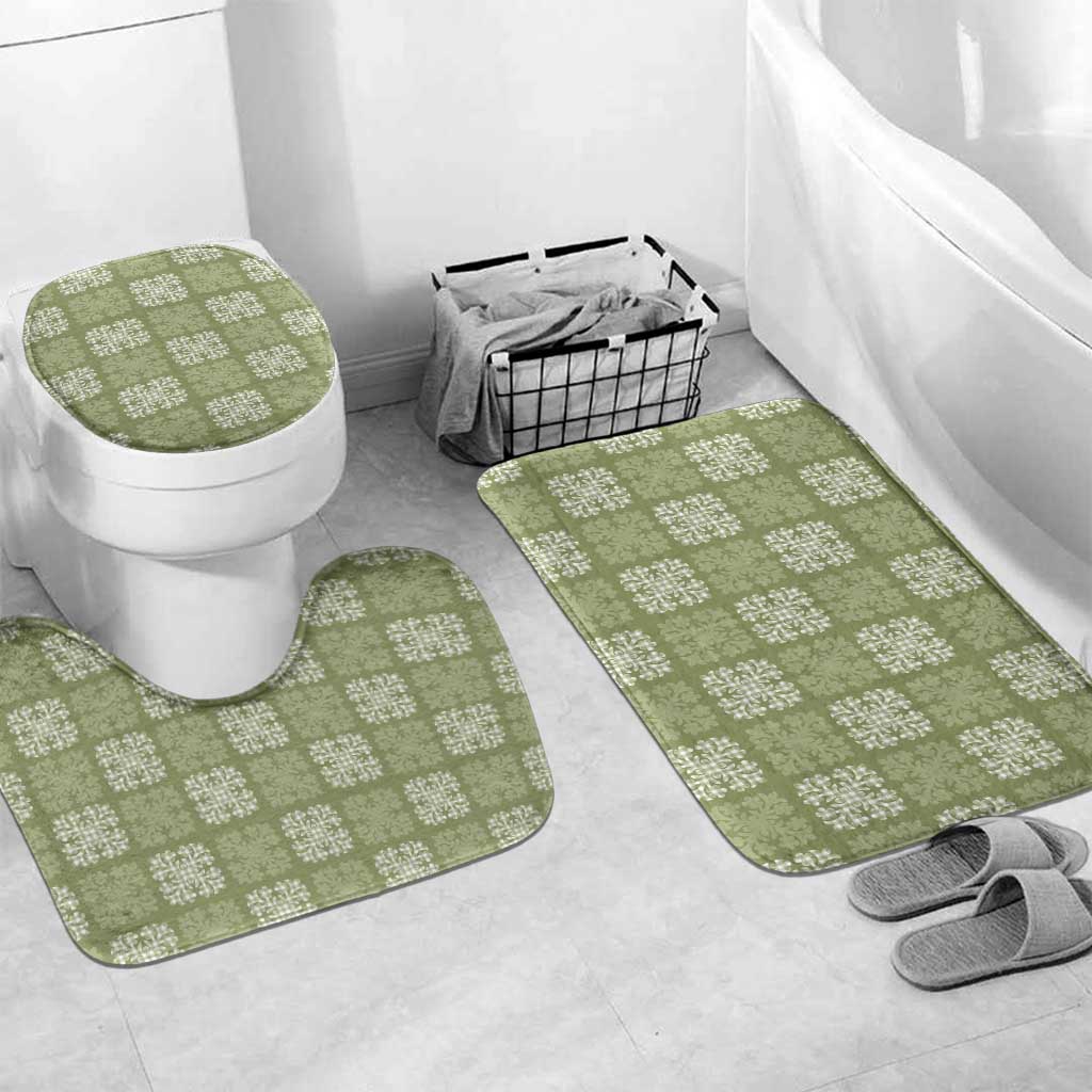 Vesuvian Green Palaka Quilt Hawaii Bathroom Set Traditional Hawaii-plaid Pattern - Polynesian Pride