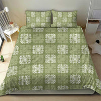 Vesuvian Green Palaka Quilt Hawaii Bedding Set Traditional Hawaii-plaid Pattern - Polynesian Pride