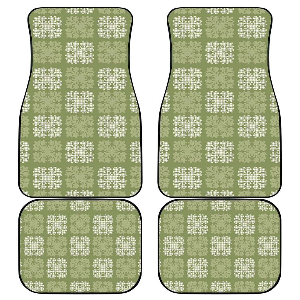 Vesuvian Green Palaka Quilt Hawaii Car Mats Traditional Hawaii-plaid Pattern - Polynesian Pride
