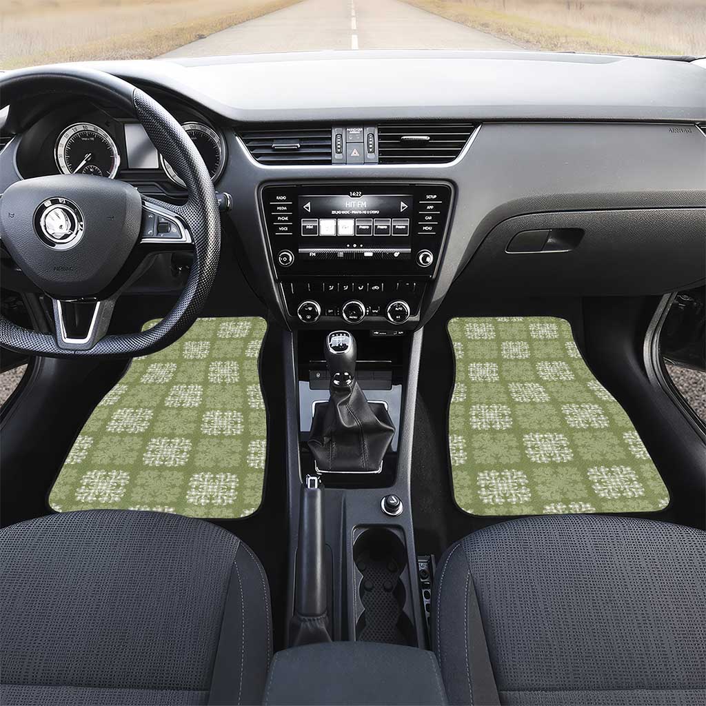 Vesuvian Green Palaka Quilt Hawaii Car Mats Traditional Hawaii-plaid Pattern - Polynesian Pride