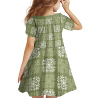 Vesuvian Green Palaka Quilt Hawaii Family Matching Off The Shoulder Long Sleeve Dress and Hawaiian Shirt Traditional Hawaii-plaid Pattern - Polynesian Pride
