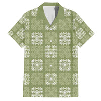 Vesuvian Green Palaka Quilt Hawaii Family Matching Tank Maxi Dress and Hawaiian Shirt Traditional Hawaii-plaid Pattern - Polynesian Pride