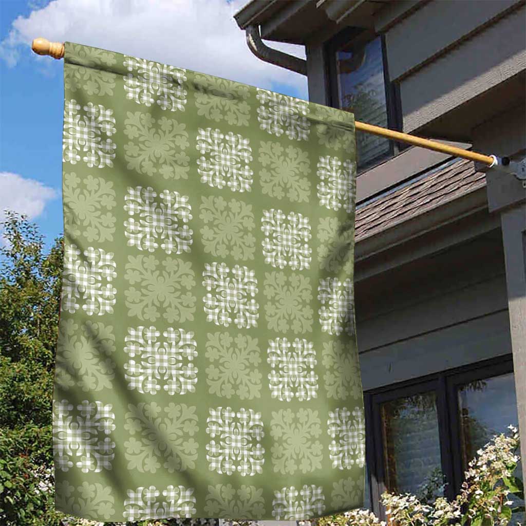 Vesuvian Green Palaka Quilt Hawaii Garden Flag Traditional Hawaii-plaid Pattern - Polynesian Pride