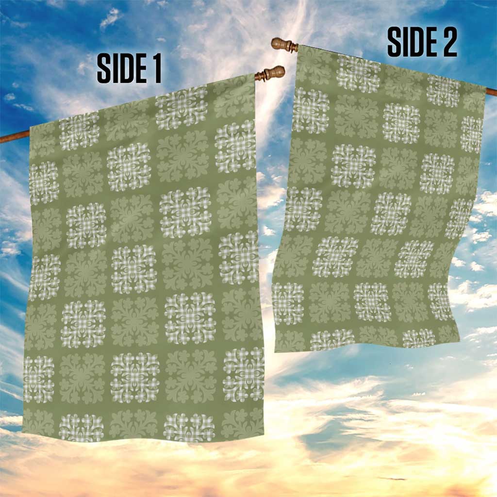 Vesuvian Green Palaka Quilt Hawaii Garden Flag Traditional Hawaii-plaid Pattern - Polynesian Pride