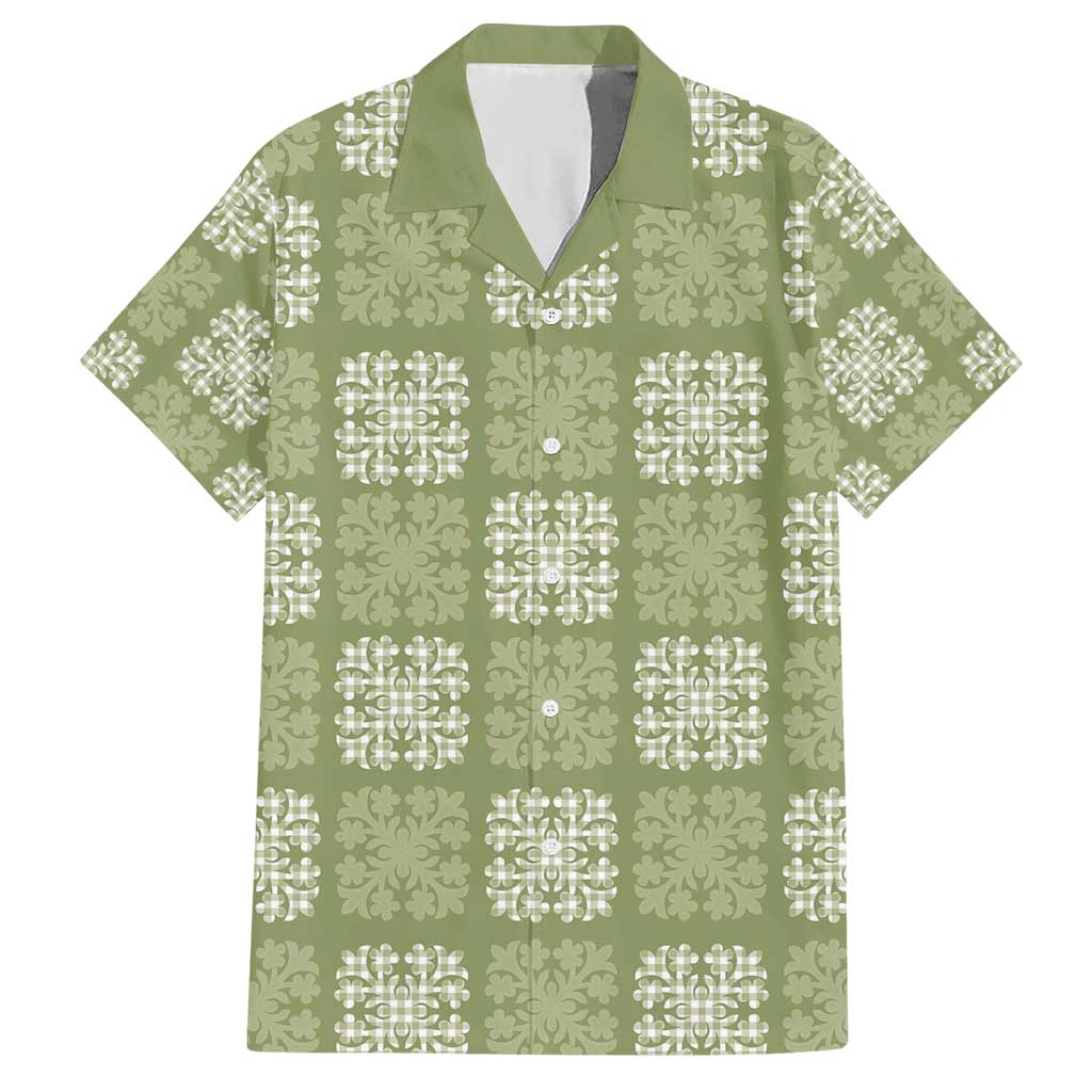 Vesuvian Green Palaka Quilt Hawaii Hawaiian Shirt Traditional Hawaii-plaid Pattern - Polynesian Pride