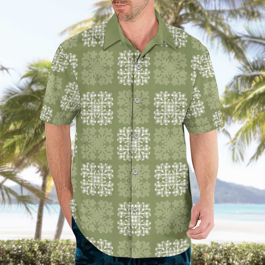 Vesuvian Green Palaka Quilt Hawaii Hawaiian Shirt Traditional Hawaii-plaid Pattern - Polynesian Pride
