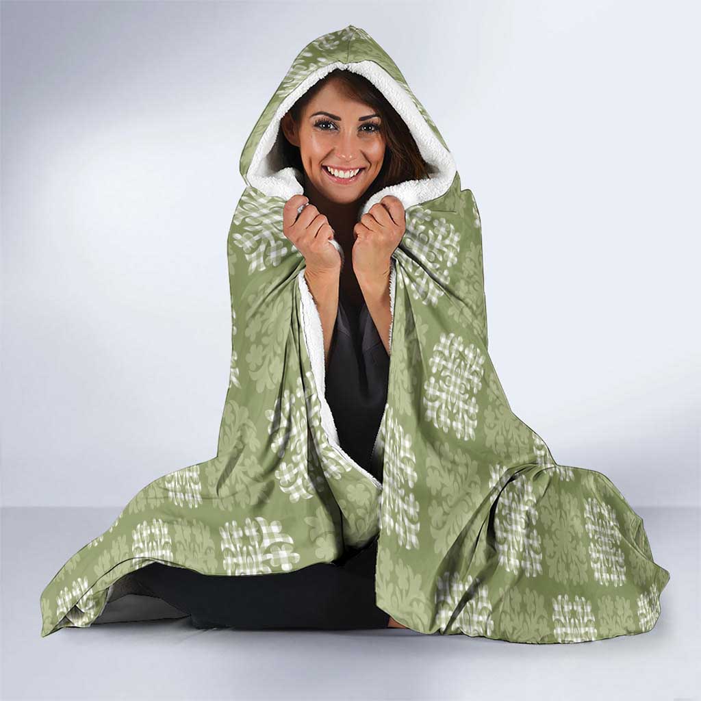 Vesuvian Green Palaka Quilt Hawaii Hooded Blanket Traditional Hawaii-plaid Pattern - Polynesian Pride