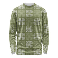 Vesuvian Green Palaka Quilt Hawaii Long Sleeve Shirt Traditional Hawaii-plaid Pattern - Polynesian Pride