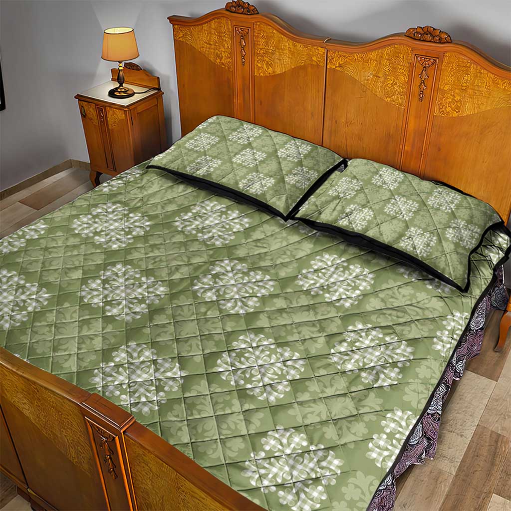 Vesuvian Green Palaka Quilt Hawaii Quilt Bed Set Traditional Hawaii-plaid Pattern - Polynesian Pride