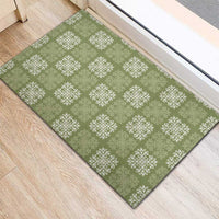 Vesuvian Green Palaka Quilt Hawaii Rubber Doormat Traditional Hawaii-plaid Pattern - Polynesian Pride