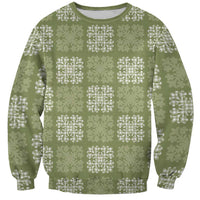 Vesuvian Green Palaka Quilt Hawaii Sweatshirt Traditional Hawaii-plaid Pattern - Polynesian Pride