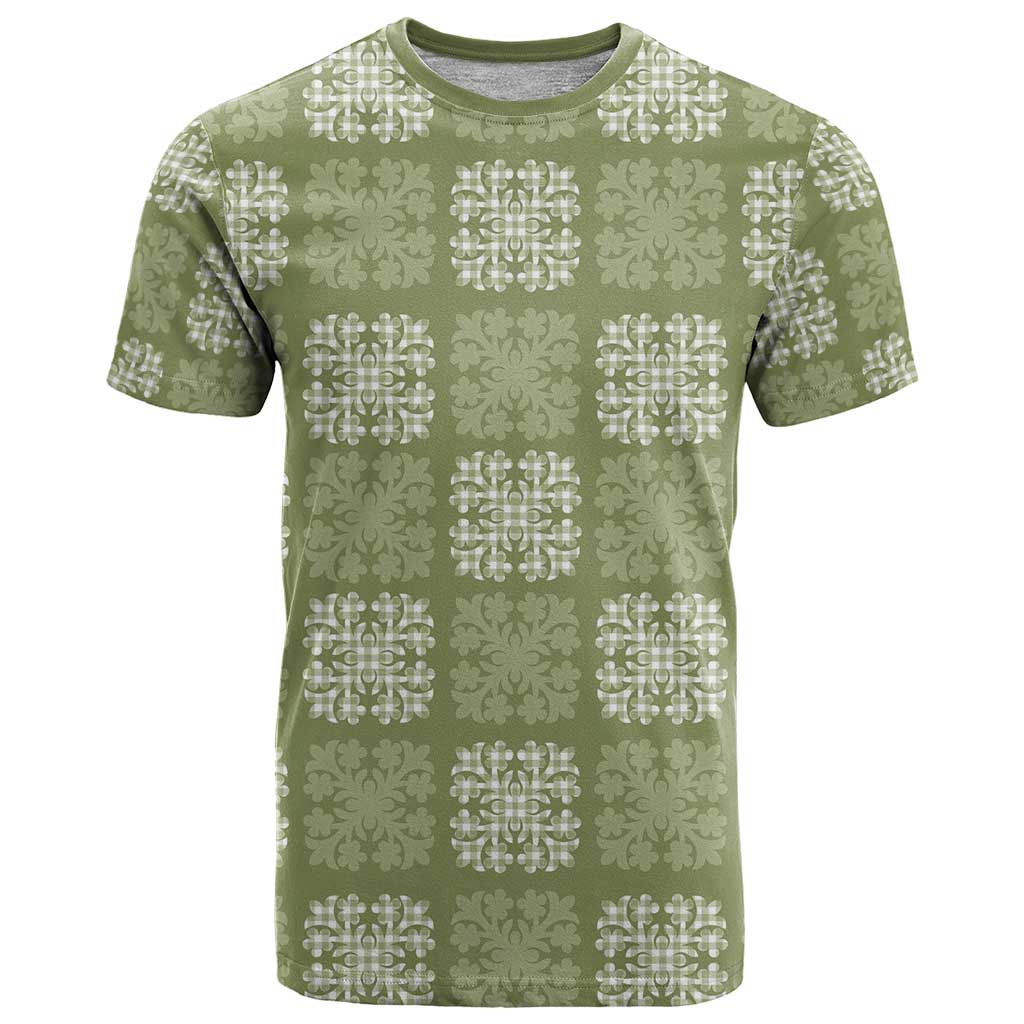 Vesuvian Green Palaka Quilt Hawaii T Shirt Traditional Hawaii-plaid Pattern - Polynesian Pride