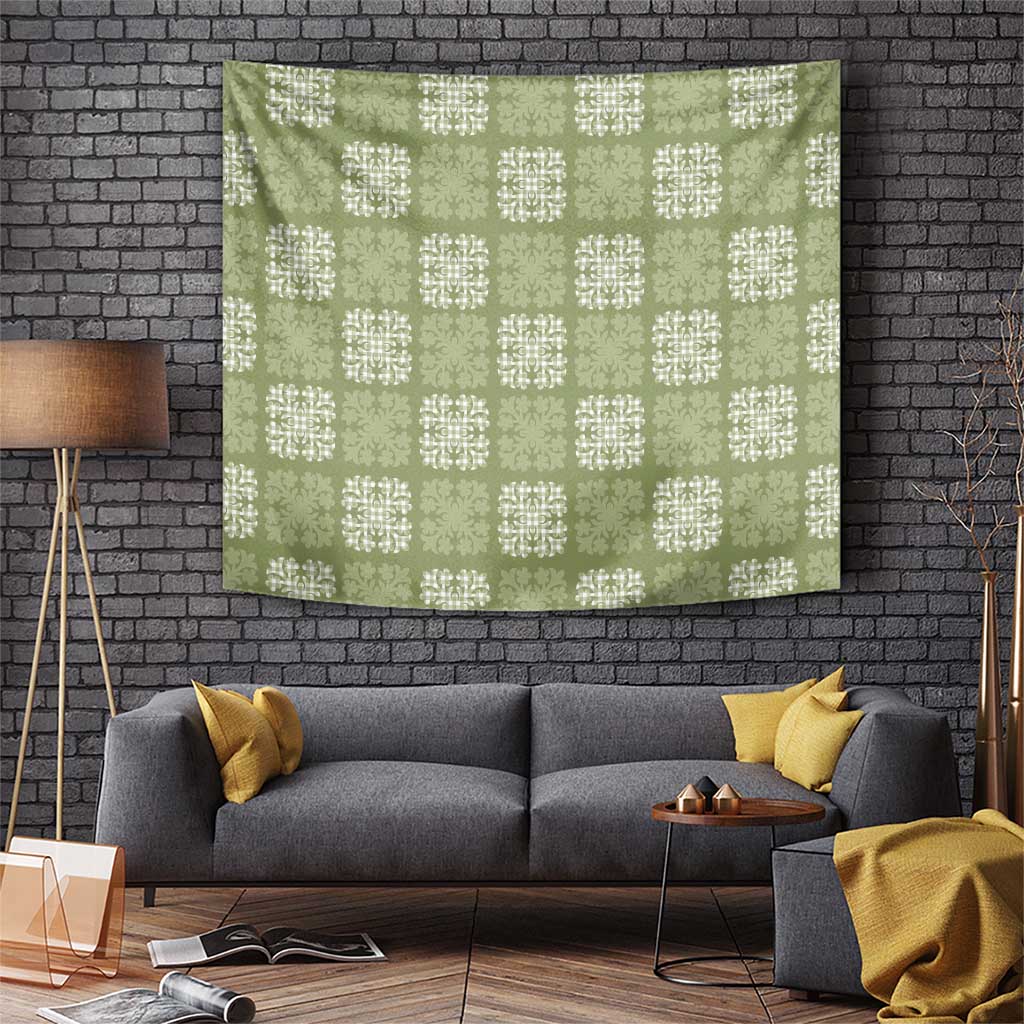 Vesuvian Green Palaka Quilt Hawaii Tapestry Traditional Hawaii-plaid Pattern - Polynesian Pride