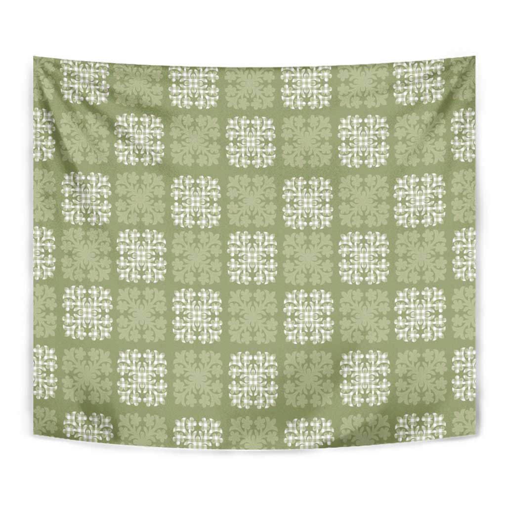 Vesuvian Green Palaka Quilt Hawaii Tapestry Traditional Hawaii-plaid Pattern - Polynesian Pride