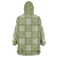 Vesuvian Green Palaka Quilt Hawaii Wearable Blanket Hoodie Traditional Hawaii-plaid Pattern - Polynesian Pride