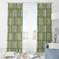 Vesuvian Green Palaka Quilt Hawaii Window Curtain Traditional Hawaii-plaid Pattern - Polynesian Pride