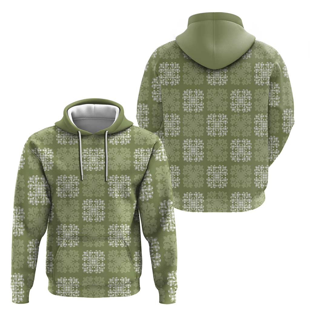 Vesuvian Green Palaka Quilt Hawaii Zip Hoodie Traditional Hawaii-plaid Pattern - Polynesian Pride