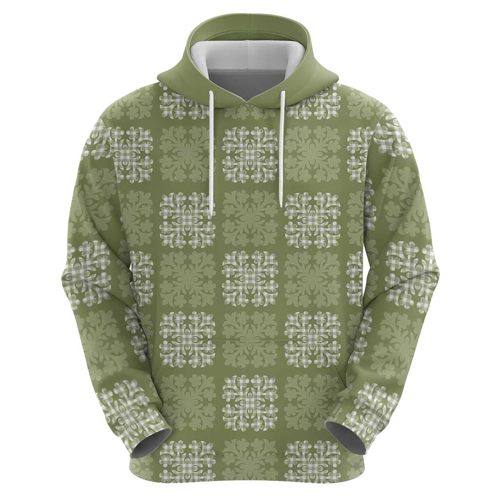 Vesuvian Green Palaka Quilt Hawaii Zip Hoodie Traditional Hawaii-plaid Pattern - Polynesian Pride