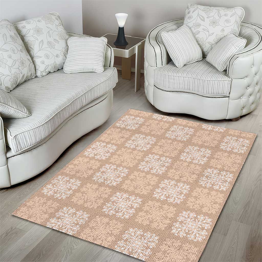 Beige Palaka Quilt Hawaii Area Rug Traditional Hawaii-plaid Pattern - Polynesian Pride