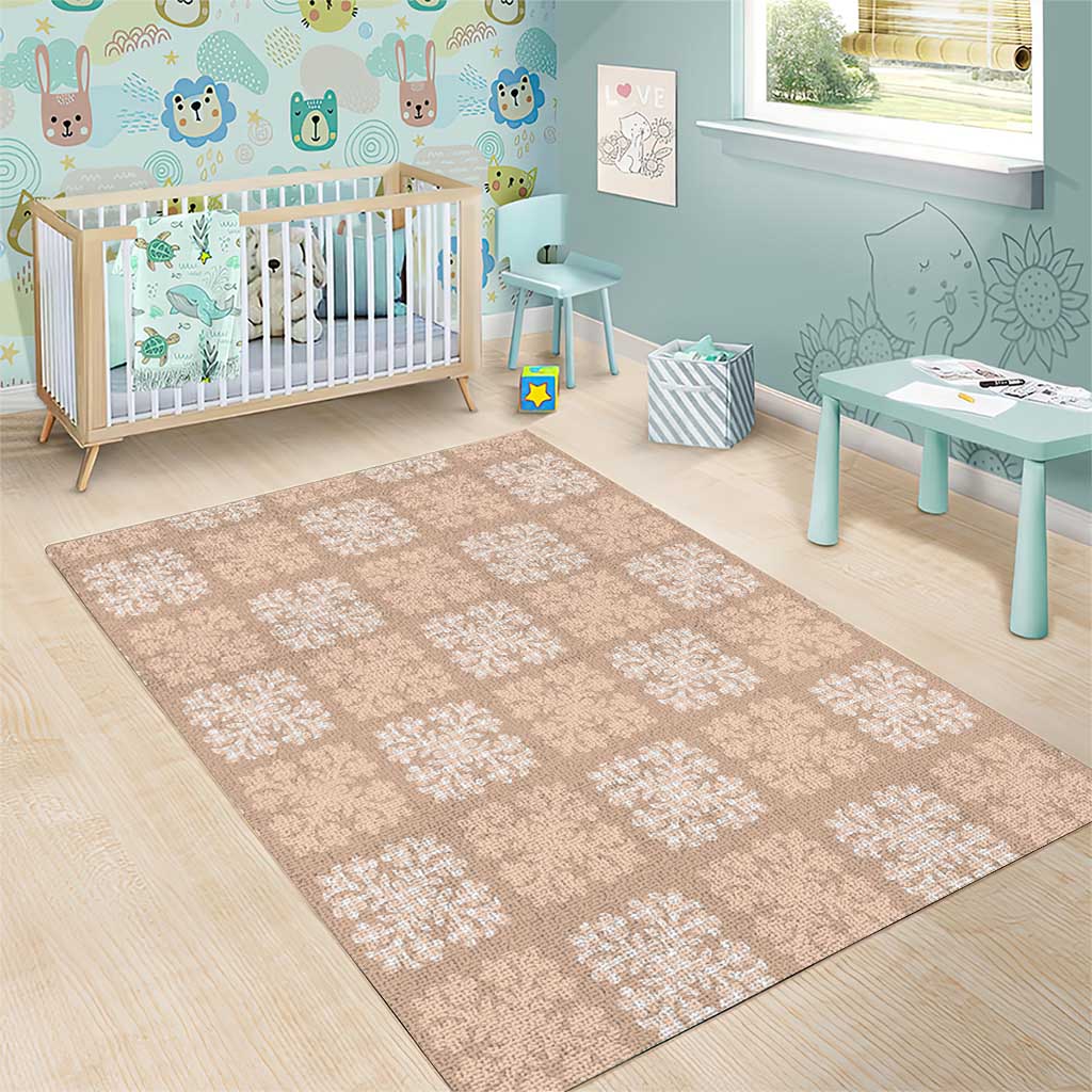 Beige Palaka Quilt Hawaii Area Rug Traditional Hawaii-plaid Pattern - Polynesian Pride