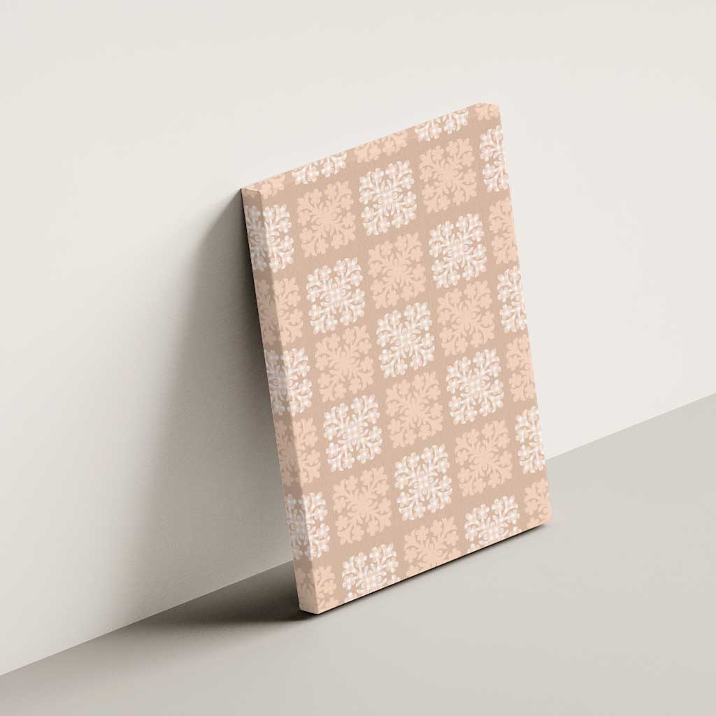 Beige Palaka Quilt Hawaii Canvas Wall Art Traditional Hawaii-plaid Pattern - Polynesian Pride