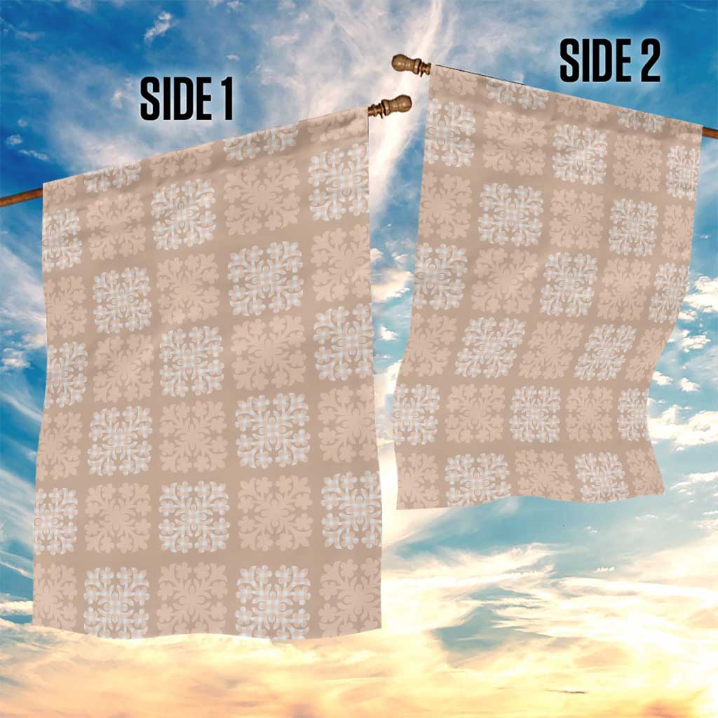 Beige Palaka Quilt Hawaii Garden Flag Traditional Hawaii-plaid Pattern - Polynesian Pride