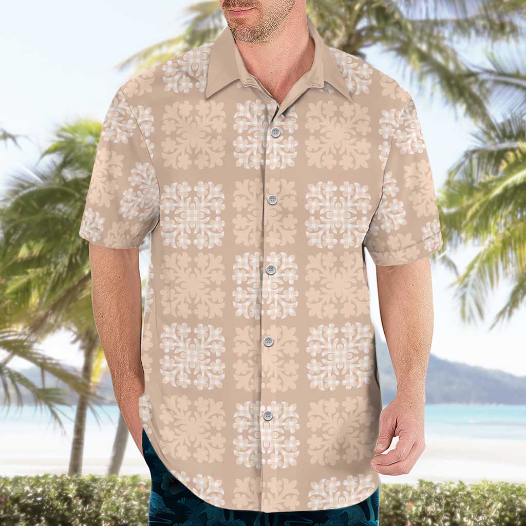 Beige Palaka Quilt Hawaii Hawaiian Shirt Traditional Hawaii-plaid Pattern - Polynesian Pride