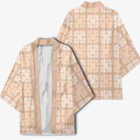 Beige Palaka Quilt Hawaii Kimono Traditional Hawaii-plaid Pattern - Polynesian Pride