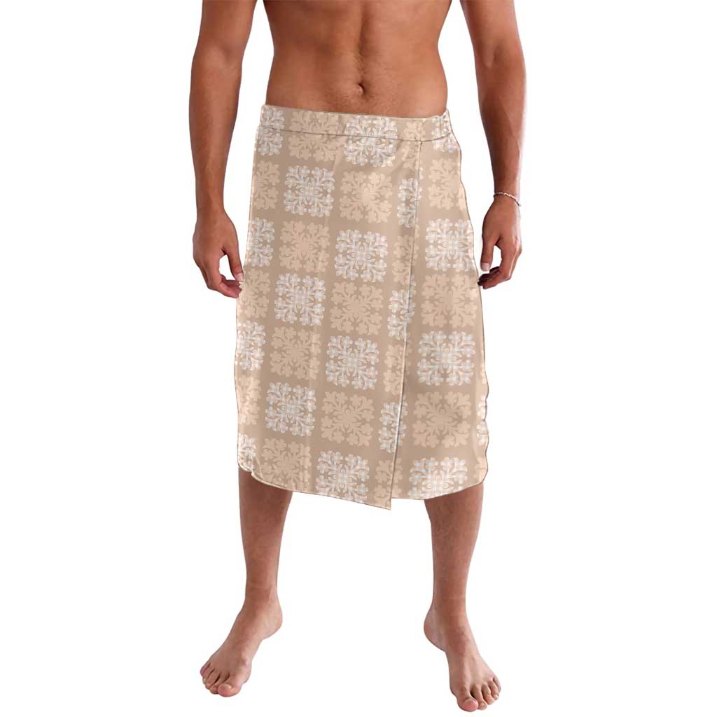 Beige Palaka Quilt Hawaii Lavalava Traditional Hawaii-plaid Pattern - Polynesian Pride