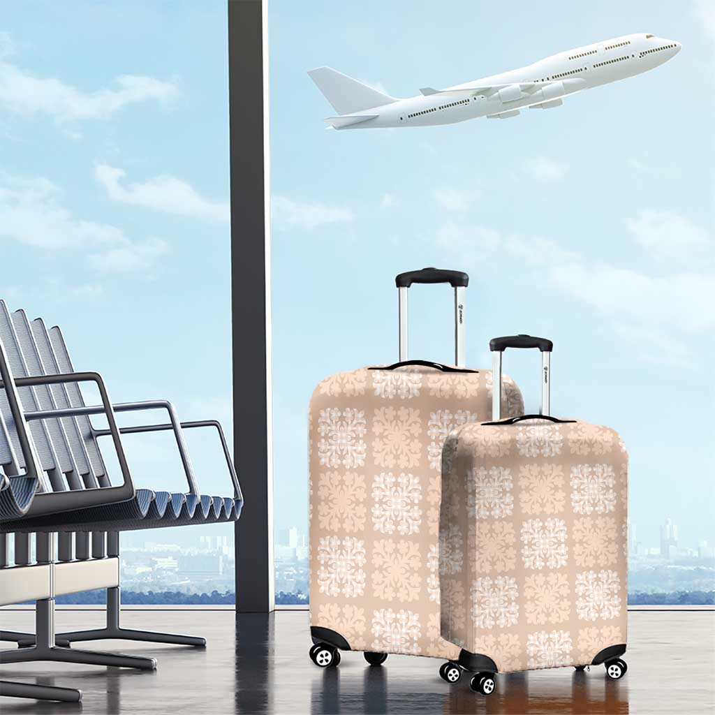 Beige Palaka Quilt Hawaii Luggage Cover Traditional Hawaii-plaid Pattern - Polynesian Pride