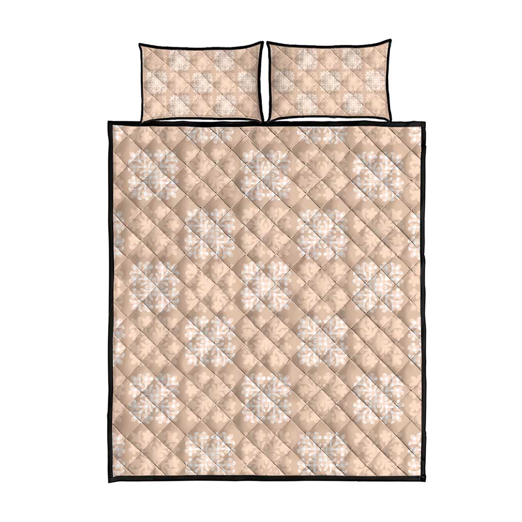 Beige Palaka Quilt Hawaii Quilt Bed Set Traditional Hawaii-plaid Pattern - Polynesian Pride