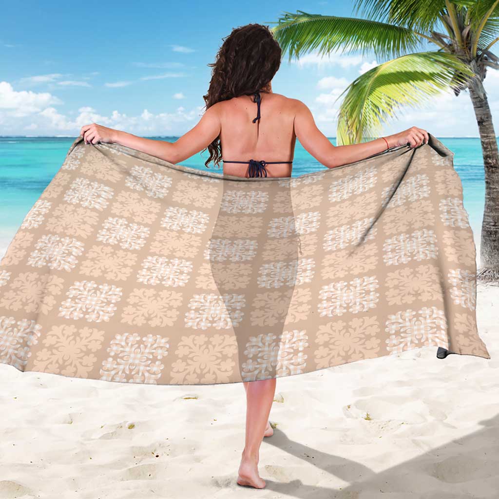 Beige Palaka Quilt Hawaii Sarong Traditional Hawaii-plaid Pattern - Polynesian Pride