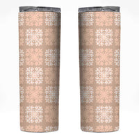 Beige Palaka Quilt Hawaii Skinny Tumbler Traditional Hawaii-plaid Pattern - Polynesian Pride