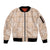 Beige Palaka Quilt Hawaii Sleeve Zip Bomber Jacket Traditional Hawaii-plaid Pattern - Polynesian Pride