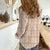 Beige Palaka Quilt Hawaii Women Casual Shirt Traditional Hawaii-plaid Pattern - Polynesian Pride