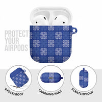 Royal Blue Palaka Quilt Hawaii AirPods Case Traditional Hawaii-plaid Pattern - Polynesian Pride